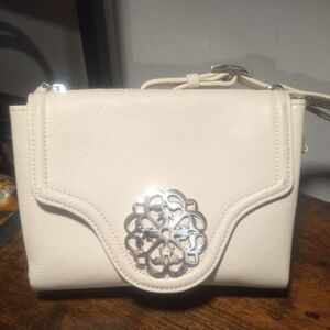 Brighton White Leather Crossbody Bag